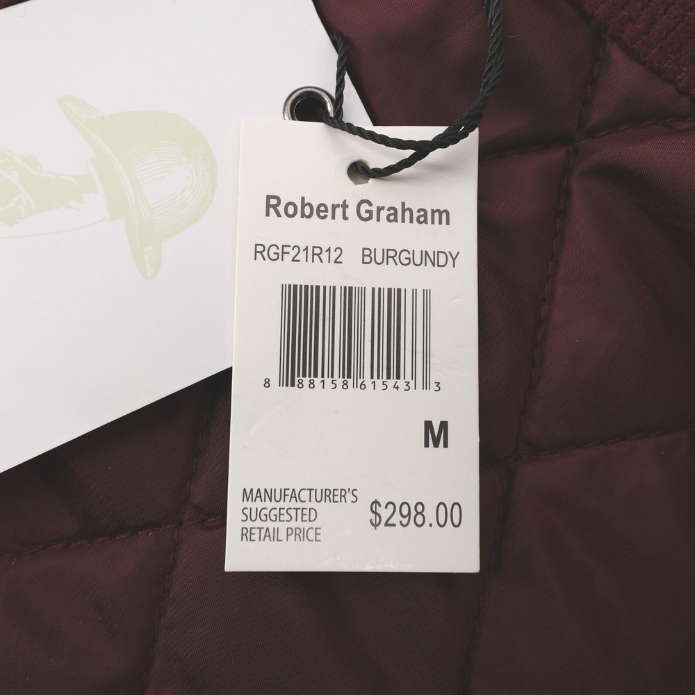 NEW Robert Graham Mens Burgundy Corduroy Quilted Lined Jacket Medium MSRP $298 - Picture 4 of 9